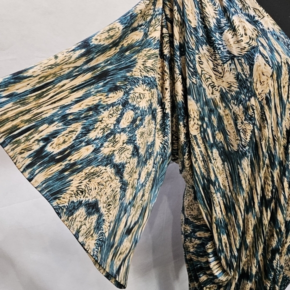 T-bags Los Angeles Asymmetrical Abstract Design Bat Wing Dress Size S - Picture 3 of 9